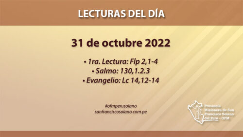 Lecturas del día: 31 de octubre 2022