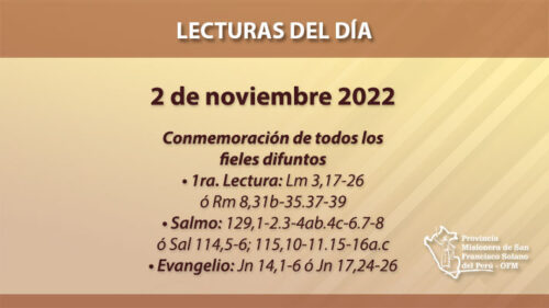 Lecturas del día: 02 de noviembre 2022