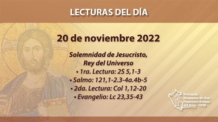 Lecturas del día: 20 de noviembre 2022