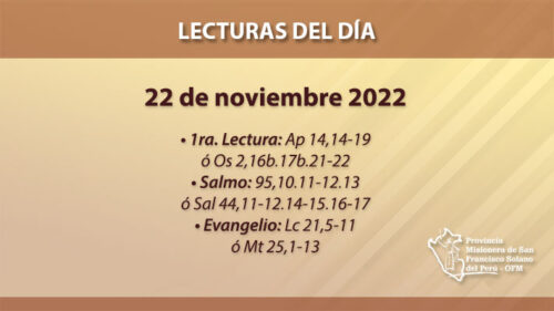 <strong>Lecturas del día: 22 de noviembre 2022</strong>