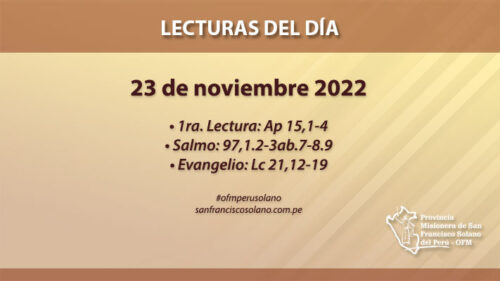 Lecturas del día: 23 de noviembre 2022