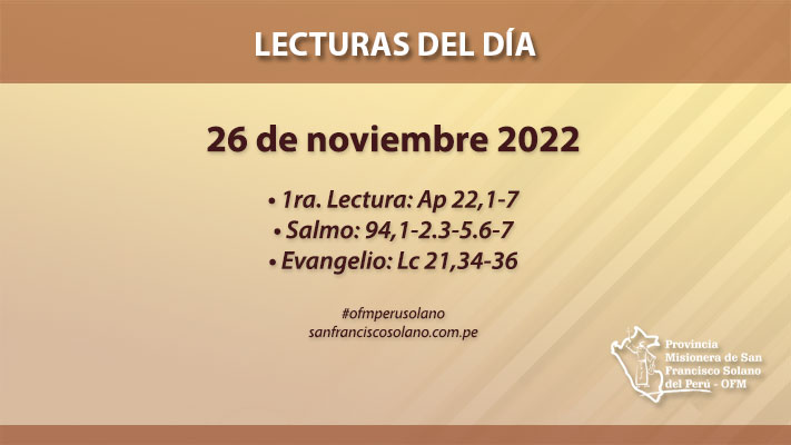 Lecturas del día: 26 de noviembre 2022