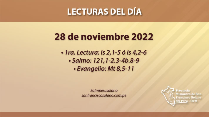 Lecturas del día: 28 de noviembre 2022