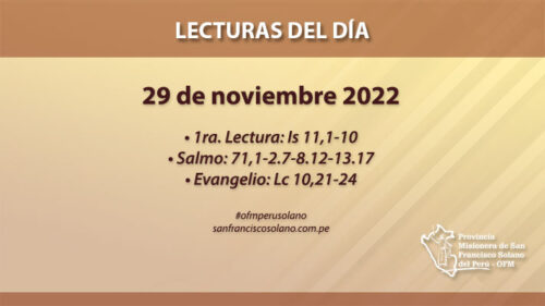 Lecturas del día: 29 de noviembre 2022
