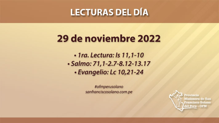 Lecturas del día: 29 de noviembre 2022