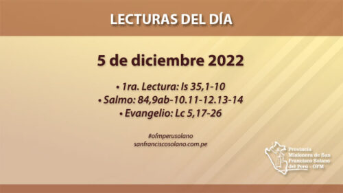 Lecturas del día: 5 de diciembre 2022