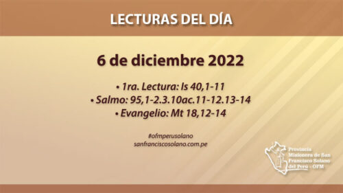 Lecturas del día: 6 de diciembre 2022