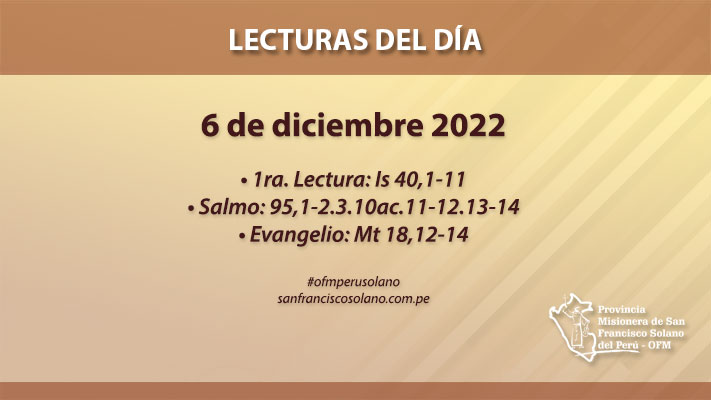 Lecturas del día: 6 de diciembre 2022