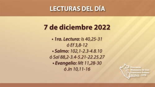 Lecturas del día: 7 de diciembre 2022