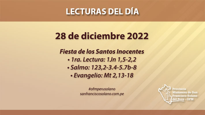 Lecturas del día: 28 de diciembre 2022